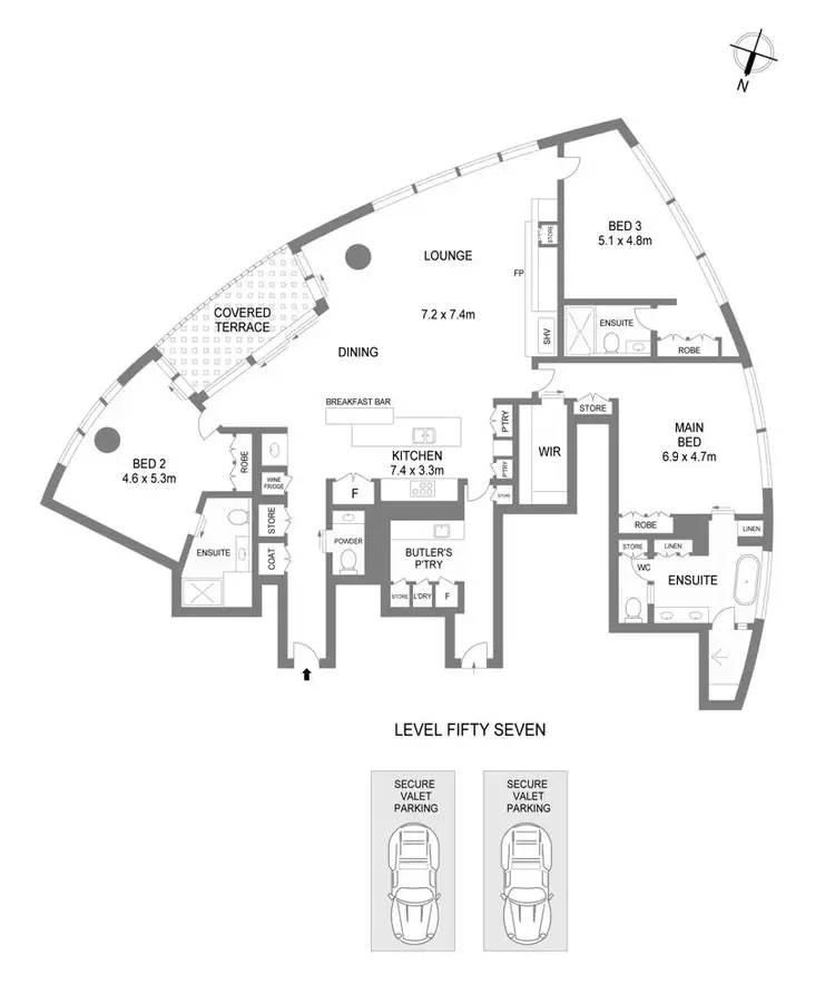 Floorplan of Homely apartment listing, 5703/1 Barangaroo Avenue, Barangaroo NSW 2000