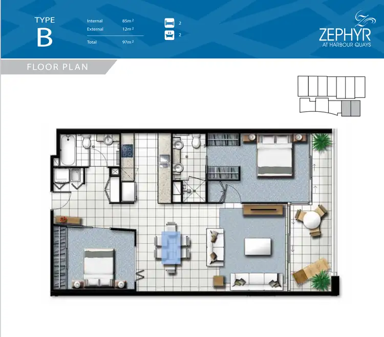 Floorplan of Homely apartment listing, 302/15 Compass Drive, Biggera Waters QLD 4216
