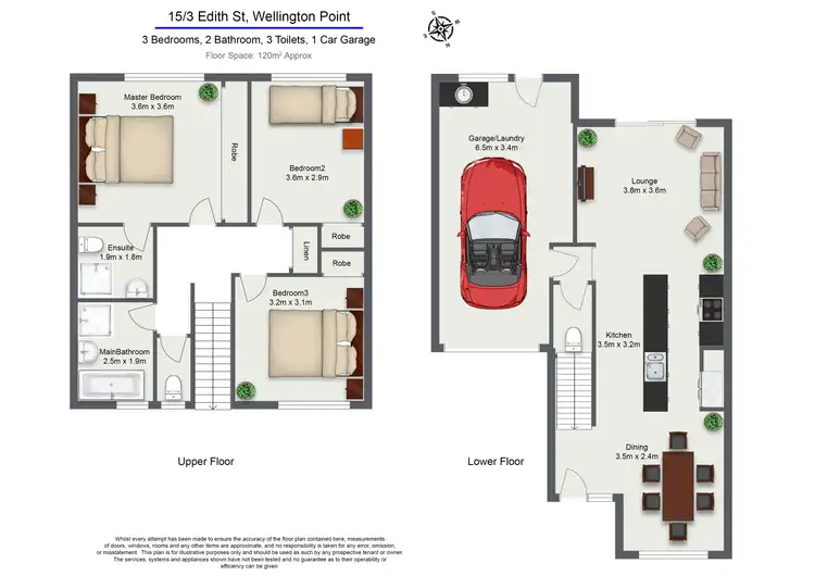 Floorplan of Homely townhouse listing, 15/3 Edith Street, Wellington Point QLD 4160