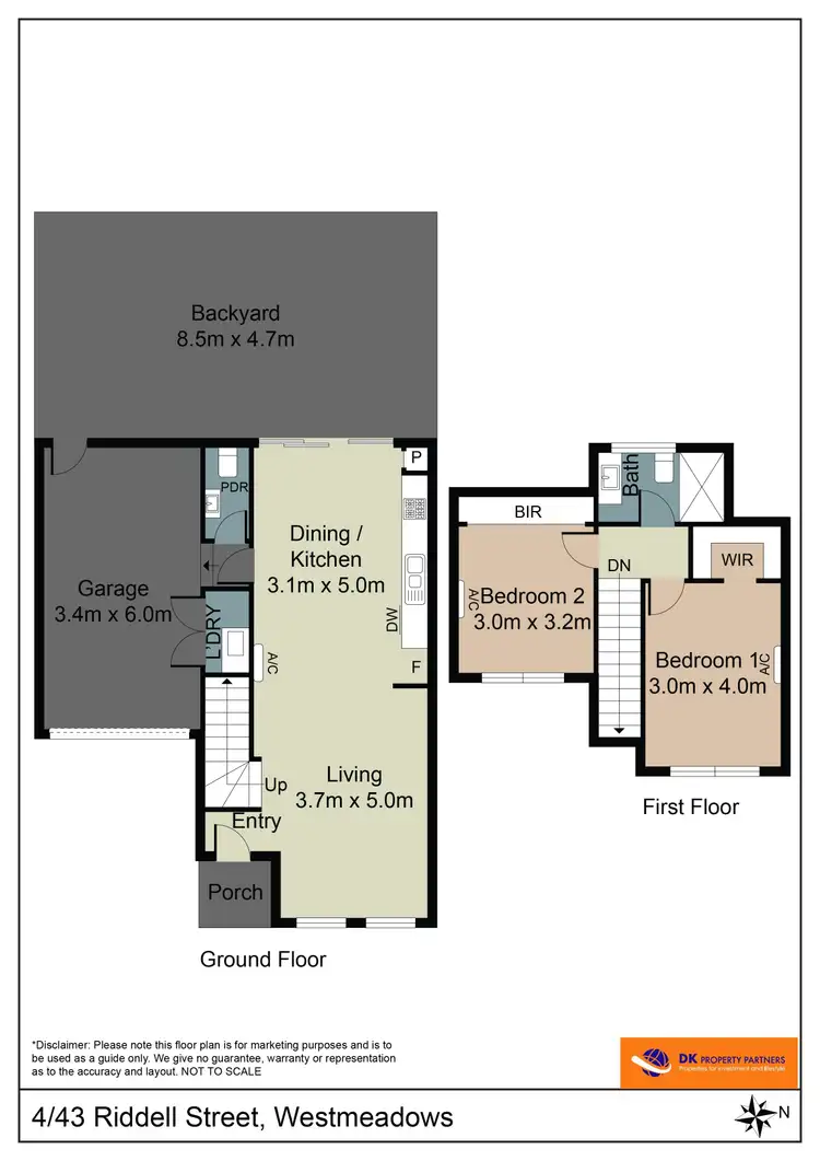 Floorplan of Homely townhouse listing, 4/43 Riddell Street, Westmeadows VIC 3049