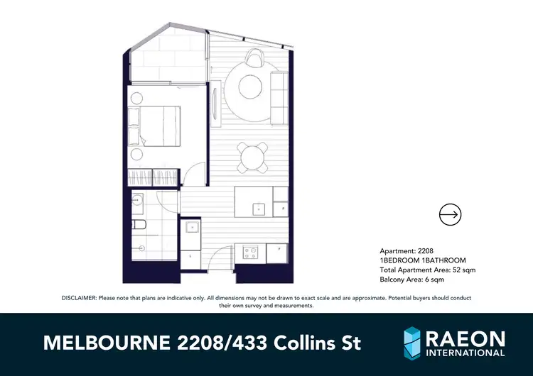 Floorplan of Homely apartment listing, 2208/433 Collins Street, Melbourne VIC 3000