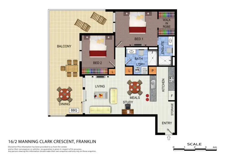 Floorplan of Homely apartment listing, 16/2 Manning Clark Crescent, Franklin ACT 2913