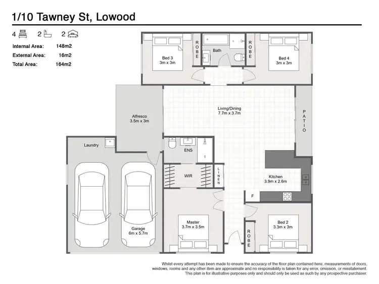 Floorplan of Homely semi-detached listing, 6 Kestrel Street, Lowood QLD 4311