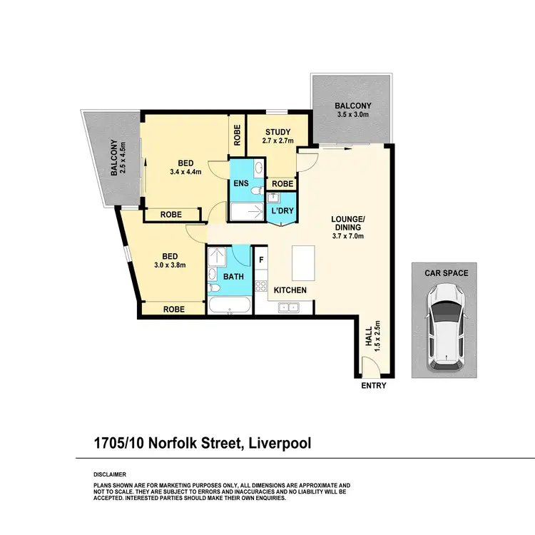 Floorplan of Homely unit listing, 1705/10 Norfolk Street, Liverpool NSW 2170
