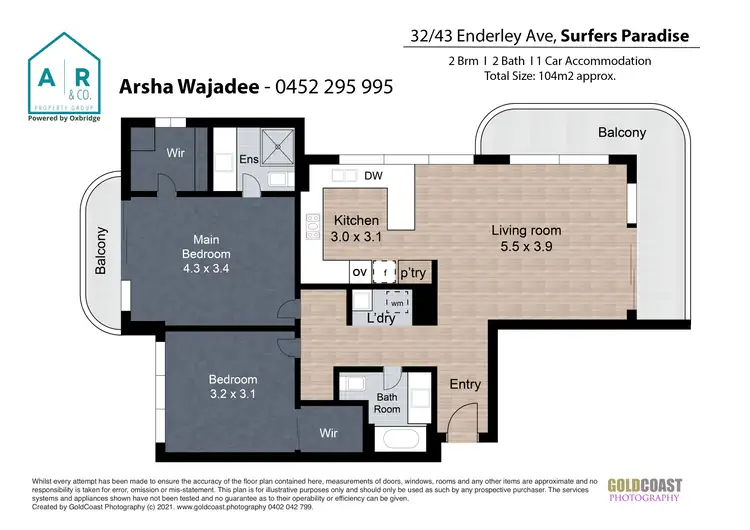 Floorplan of Homely apartment listing, 32/43 Enderley Avenue, Surfers Paradise QLD 4217