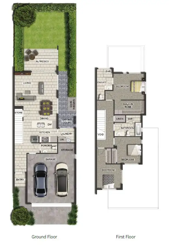 Floorplan of Homely townhouse listing, 2/18 Foreshore St, Coomera QLD 4209