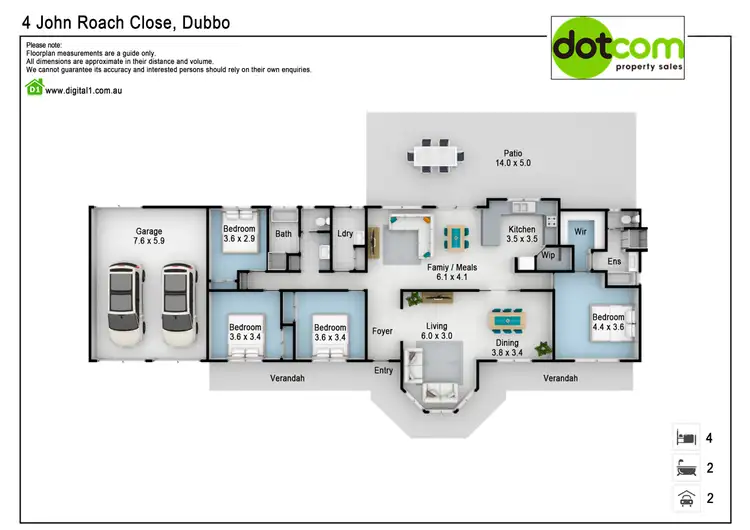Floorplan of Homely house listing, 4 John Roach Close, Dubbo NSW 2830