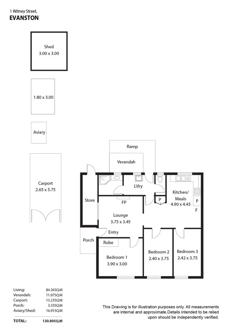 Floorplan of Homely house listing, 1 Witney Street, Evanston SA 5116