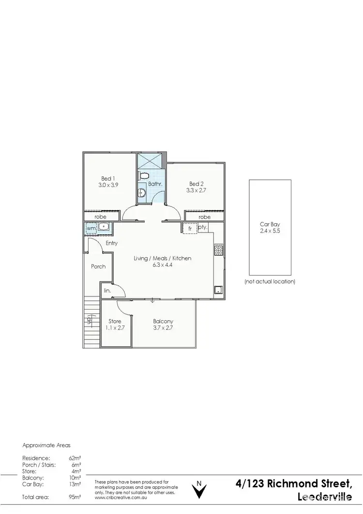 Floorplan of Homely apartment listing, 4/123 Richmond Street, Leederville WA 6007
