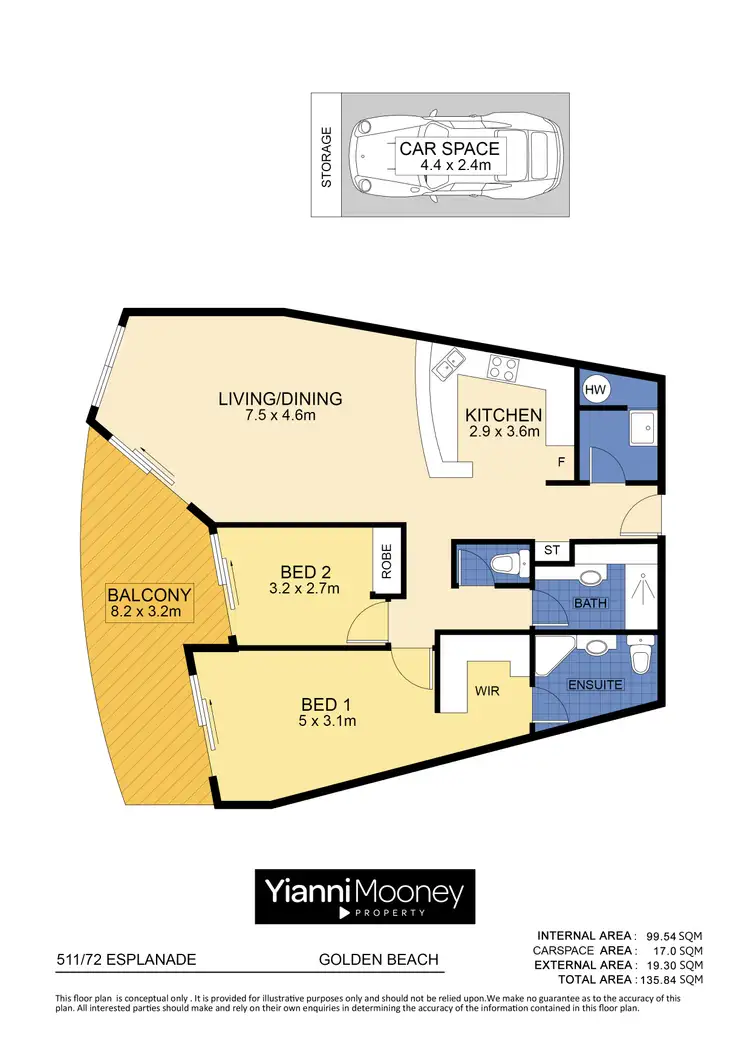 Floorplan of Homely apartment listing, 511/72 Esplanade, Golden Beach QLD 4551