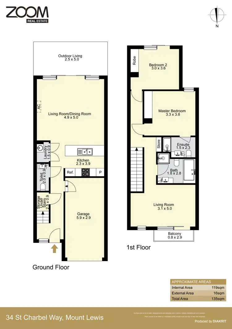 Floorplan of Homely terrace listing, 34 Saint Charbel Way, Mount Lewis NSW 2190