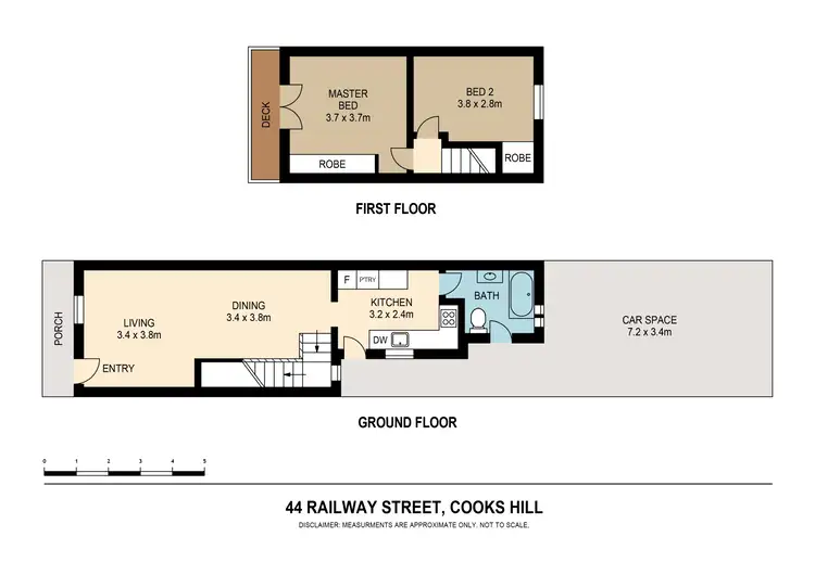 Floorplan of Homely terrace listing, 44 Railway Street, Cooks Hill NSW 2300