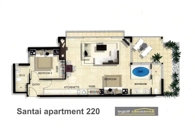 Floorplan of Homely unit listing, Unit 220 Santai Resort/53/9-13 Dianella Drive, Casuarina NSW 2487