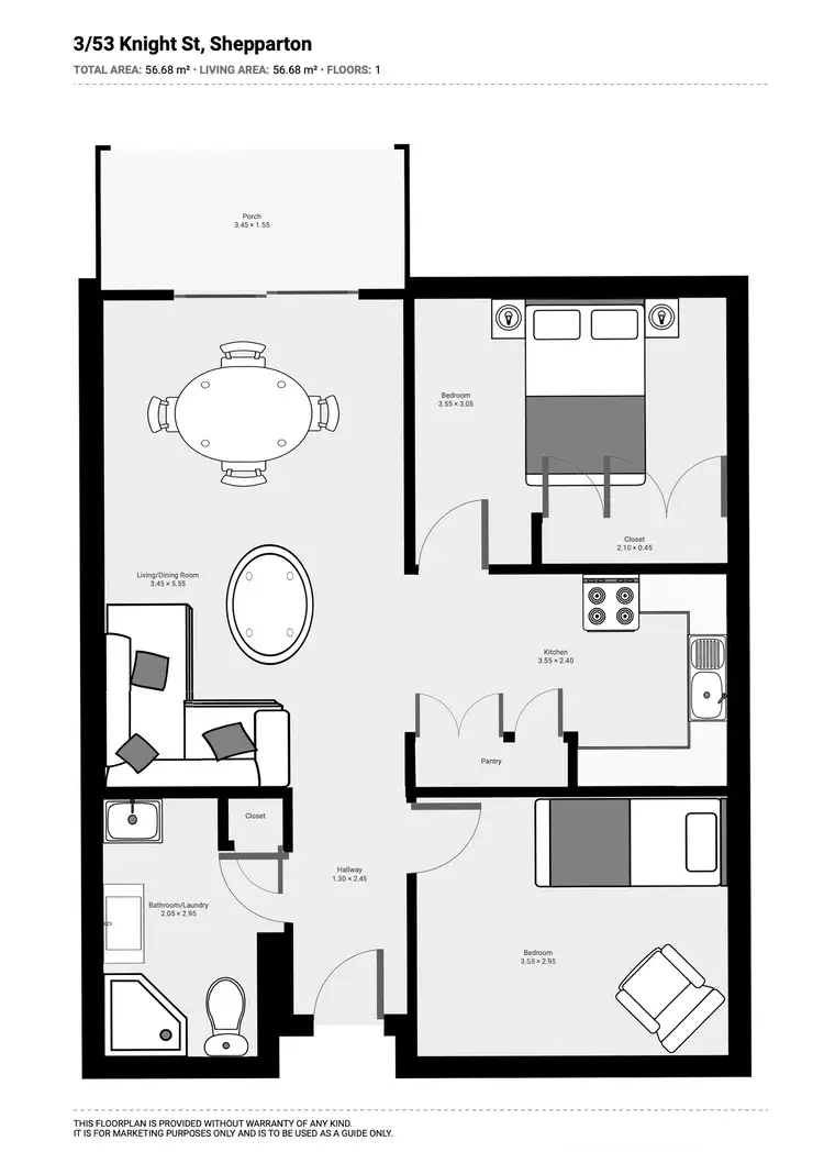 Floorplan of Homely unit listing, 3/53-57 KNIGHT STREET, Shepparton VIC 3630