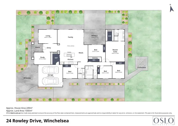 Floorplan of Homely house listing, 24 Rowley Drive, Winchelsea VIC 3241