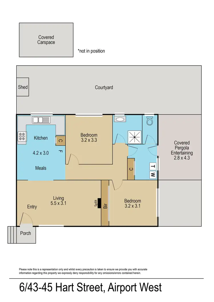 Floorplan of Homely villa listing, 6/43-45 Hart Street, Airport West VIC 3042