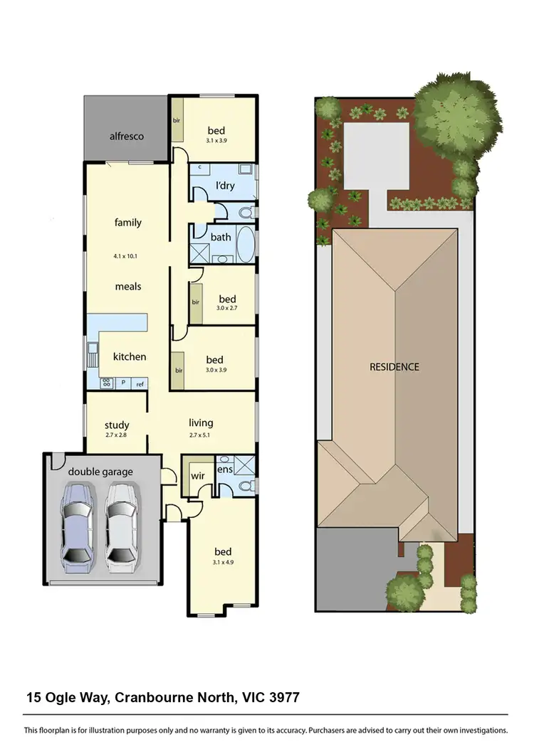 Floorplan of Homely house listing, 15 Ogle Way, Cranbourne North VIC 3977