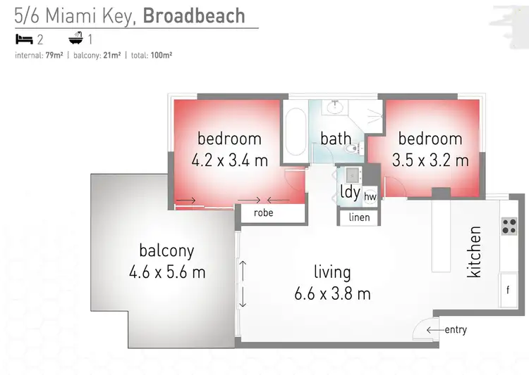 Floorplan of Homely apartment listing, 5/6 Miami Key, Broadbeach Waters QLD 4218