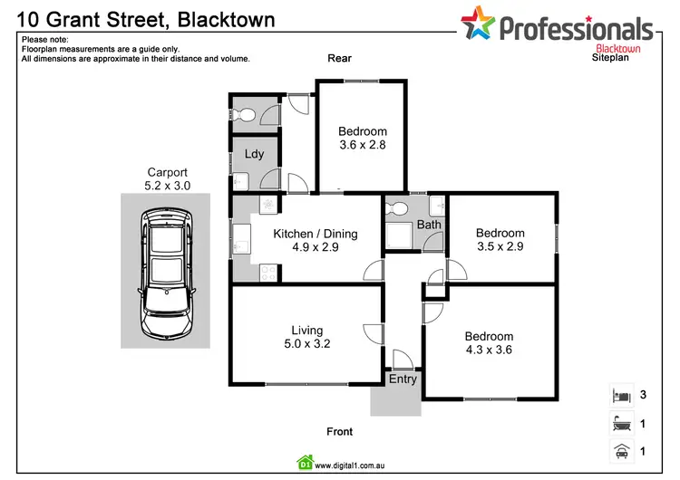 Floorplan of Homely house listing, 10 Grant Street, Blacktown NSW 2148