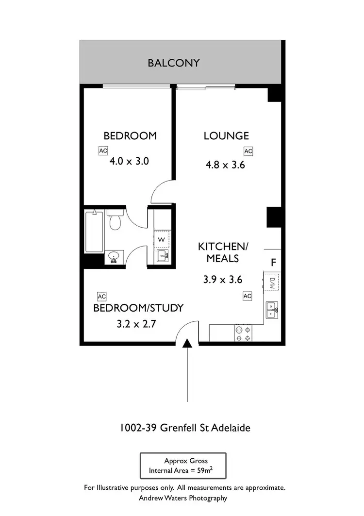 Floorplan of Homely apartment listing, 1002/39 Grenfell Street, Adelaide SA 5000
