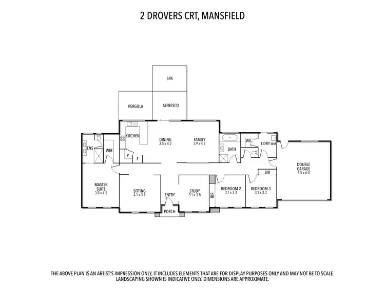 Floorplan of Homely house listing, 2 Drovers Ct, Mansfield VIC 3722