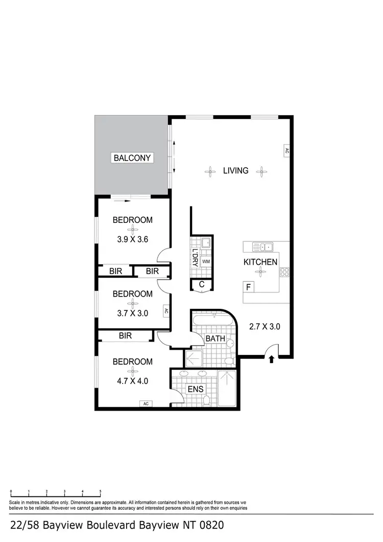 Floorplan of Homely unit listing, 22/58 Bayview Boulevard, Bayview NT 820