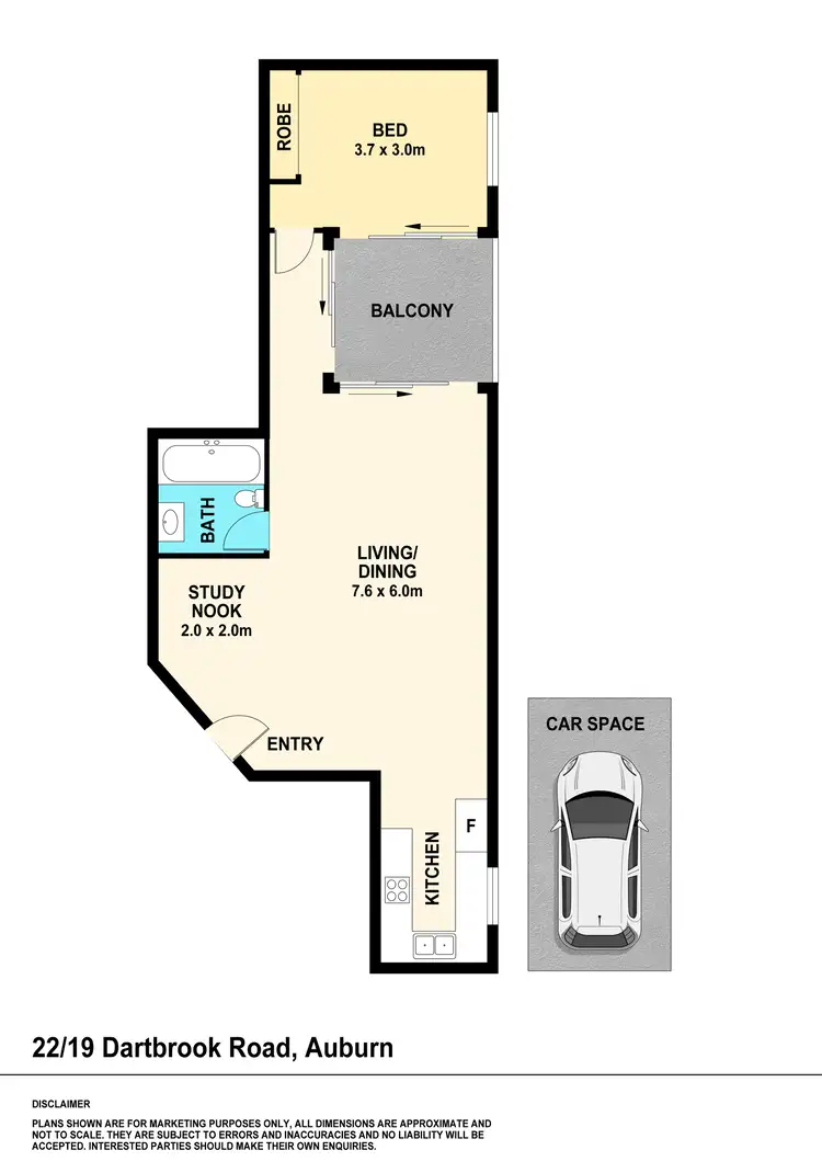 Floorplan of Homely apartment listing, 22/19 Dartbrook Rd, Auburn NSW 2144