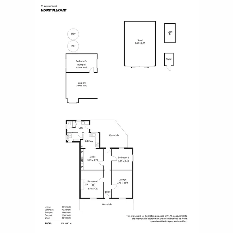 Floorplan of Homely house listing, 35 Melrose Street, Mount Pleasant SA 5235