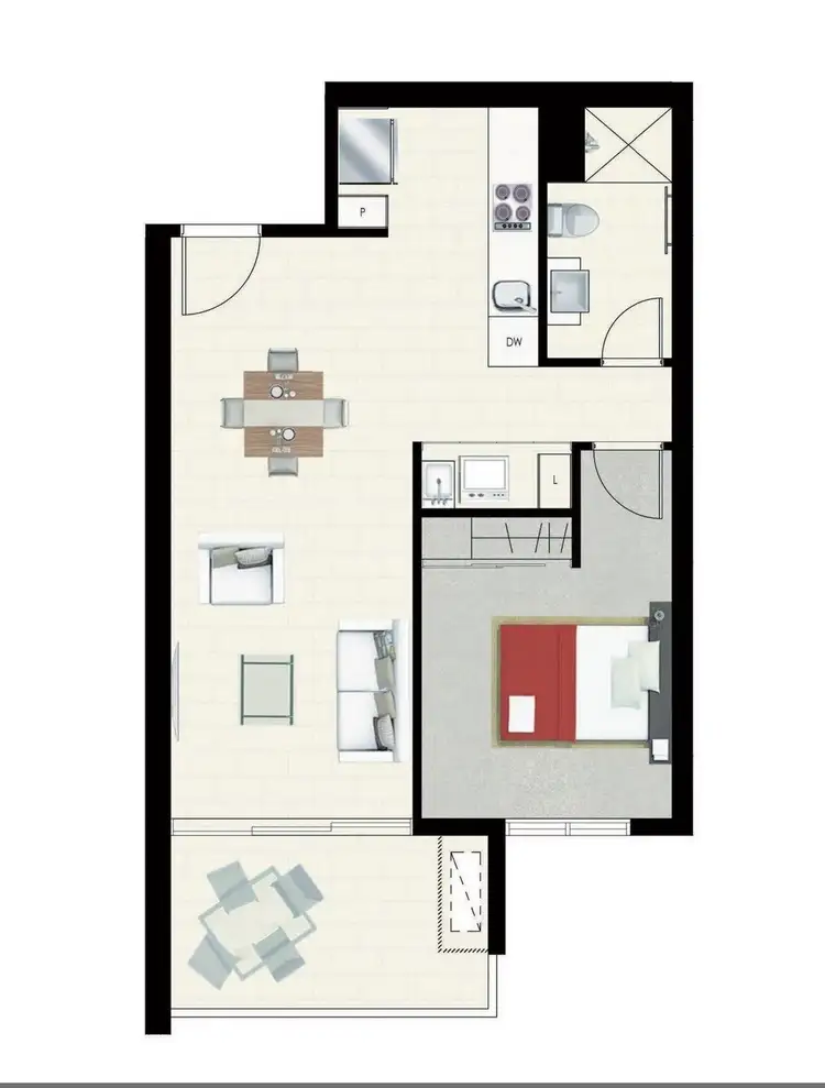 Floorplan of Homely unit listing, 808/338 Water Street, Fortitude Valley QLD 4006