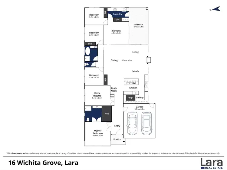 Floorplan of Homely house listing, 16 Wichita Grove, Lara VIC 3212