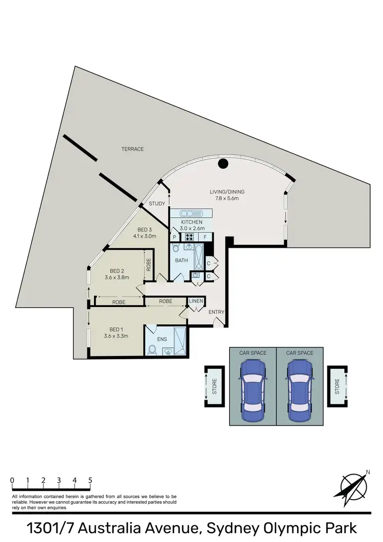 Floorplan of Homely apartment listing, 1301/7 Australia Avenue, Sydney Olympic Park NSW 2127