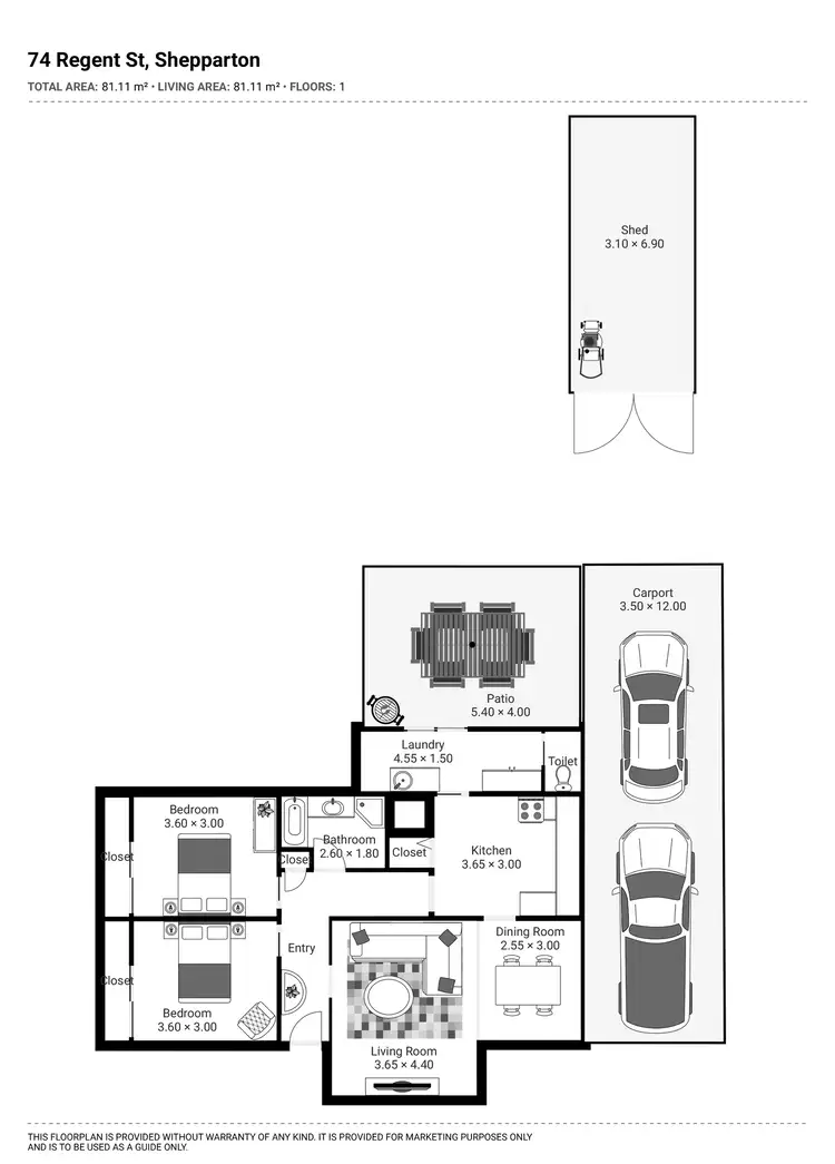 Floorplan of Homely house listing, 74 Regent Street, Shepparton VIC 3630