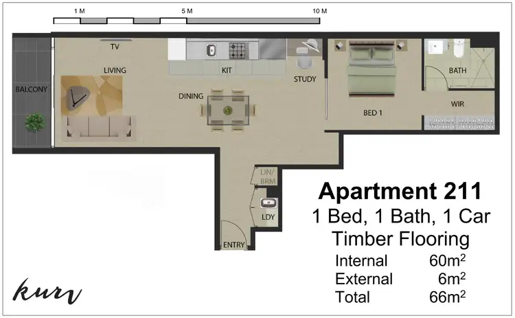 Floorplan of Homely apartment listing, 211/31 Longland Street, Newstead QLD 4006
