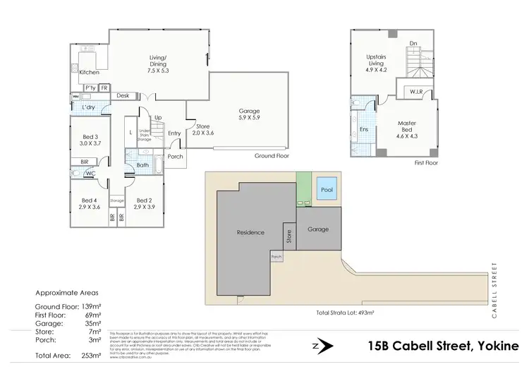 Floorplan of Homely semi-detached listing, 15B Cabell Street, Yokine WA 6060