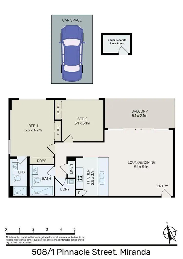 Floorplan of Homely apartment listing, 508/1 Pinnacle Street, Miranda NSW 2228