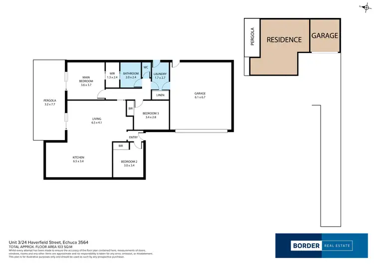 Floorplan of Homely unit listing, 3/24 Haverfield Street, Echuca VIC 3564