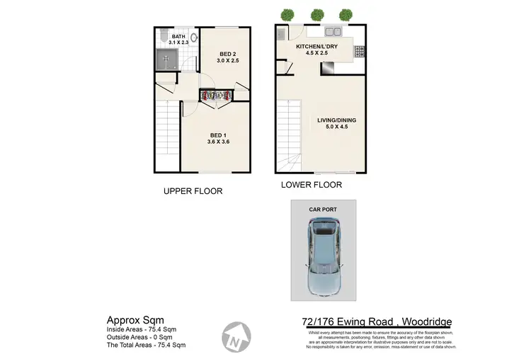 Floorplan of Homely townhouse listing, 72/176 Ewing Road, Woodridge QLD 4114