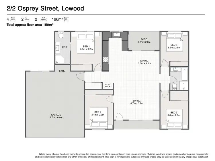 Floorplan of Homely semi-detached listing, 2/2 Osprey Court, Lowood QLD 4311