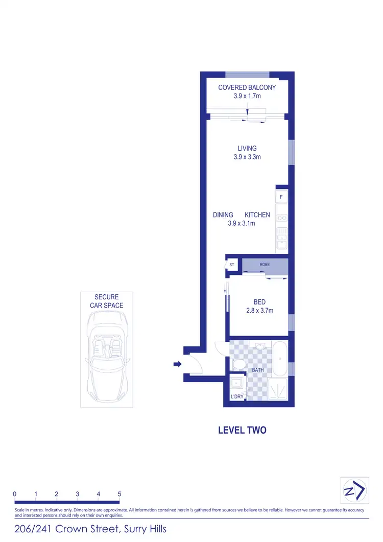 Floorplan of Homely apartment listing, 206/241-247 Crown Street, Darlinghurst NSW 2010