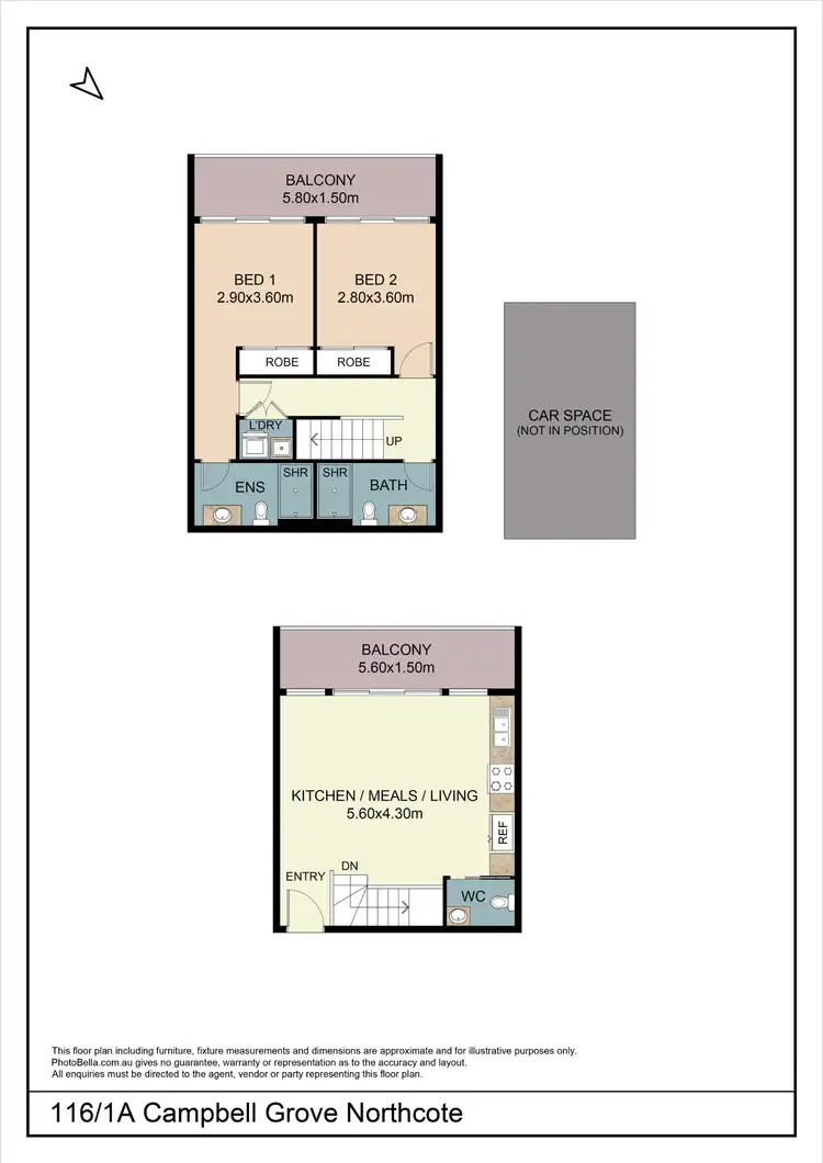 Floorplan of Homely townhouse listing, 116/1A Campbell Grove, Northcote VIC 3070