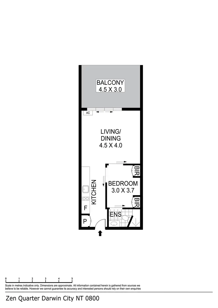Floorplan of Homely studio listing, 612/6 Carey Street, Darwin City NT 800