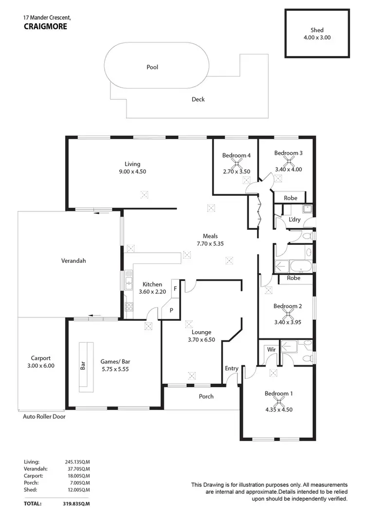 Floorplan of Homely house listing, 17 MANDER CRESCENT, Craigmore SA 5114