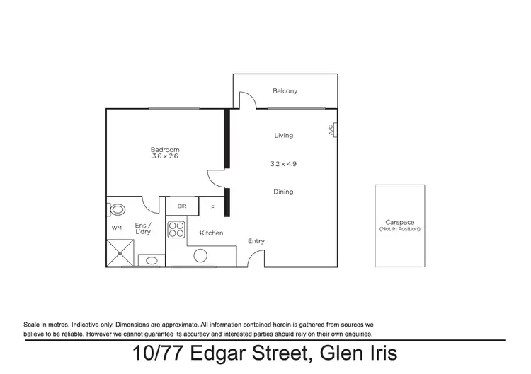 Floorplan of Homely apartment listing, 10/77 Edgar Street North, Glen Iris VIC 3146