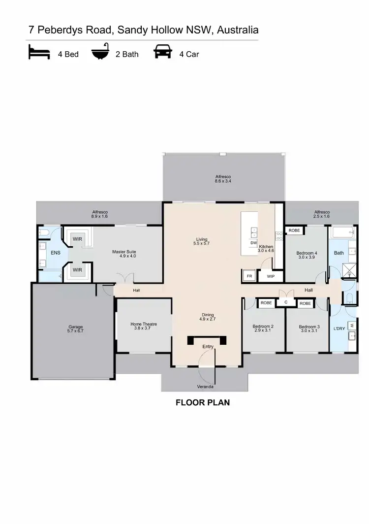 Floorplan of Homely rural property listing, 7 Peberdys Road, Sandy Hollow NSW 2333