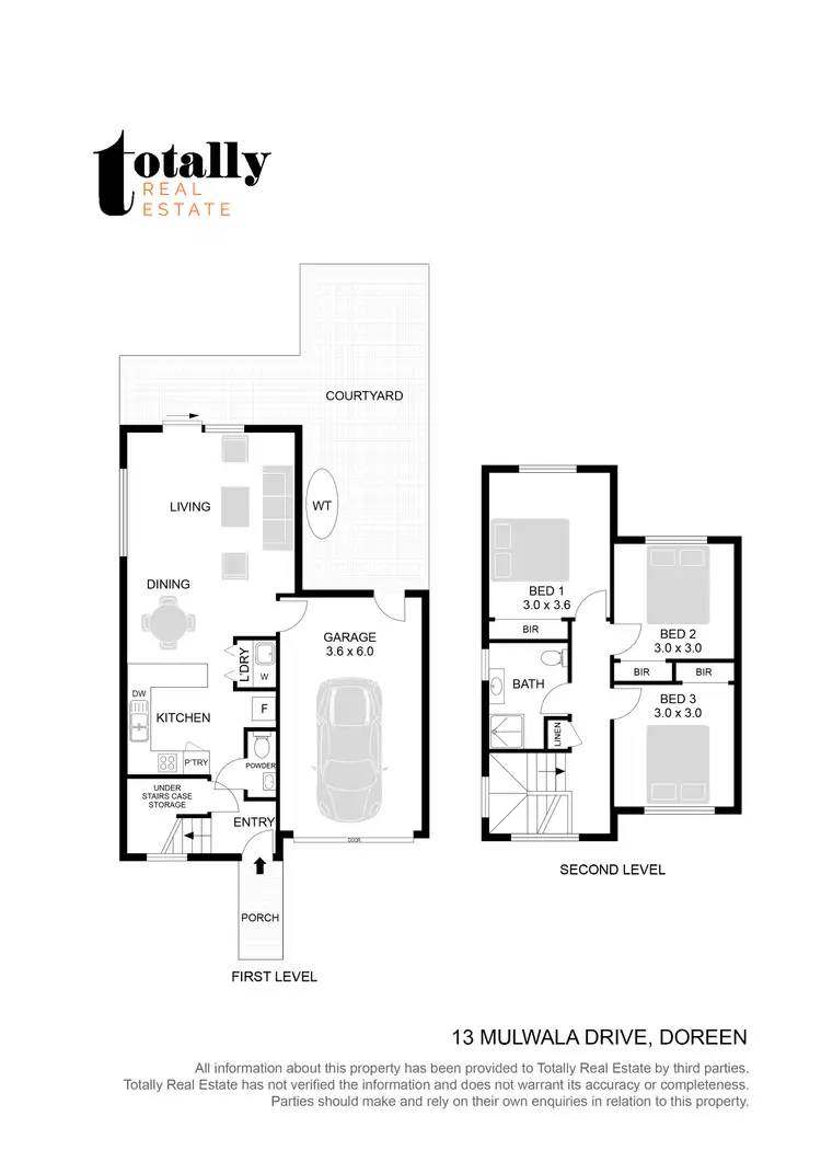 Floorplan of Homely townhouse listing, 13 Mulwala Drive, Doreen VIC 3754
