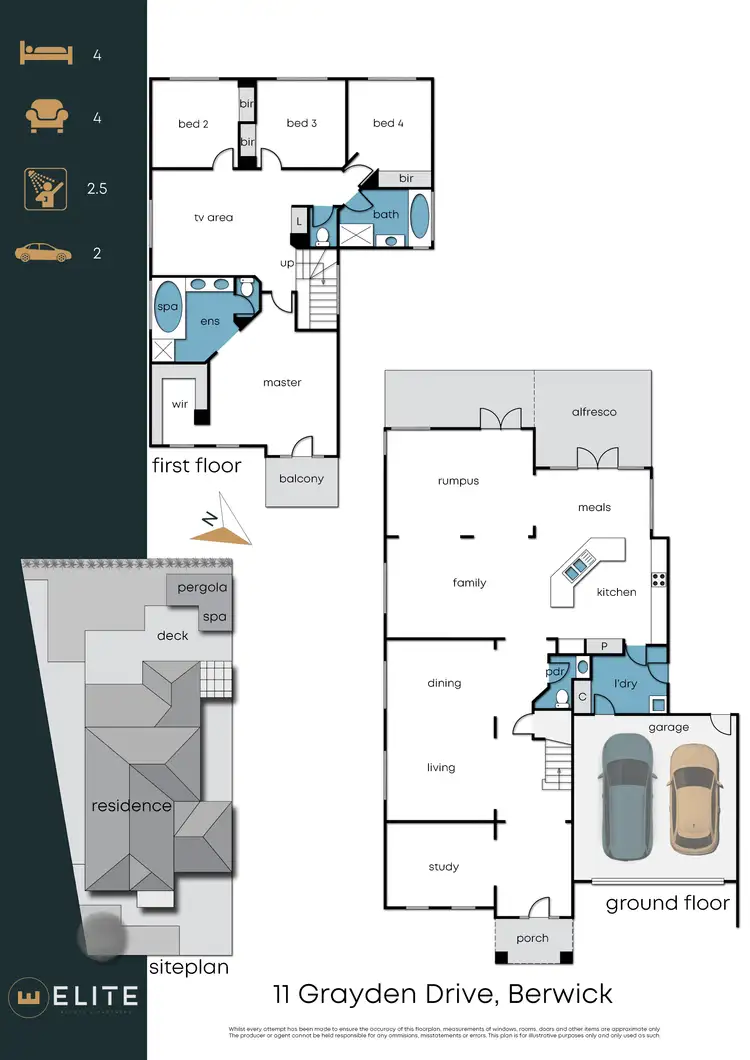 Floorplan of Homely house listing, 11 Grayden Drive, Berwick VIC 3806