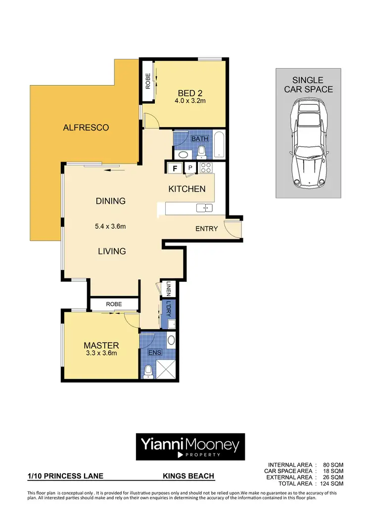 Floorplan of Homely apartment listing, 1/10 Princess Lane, Kings Beach QLD 4551