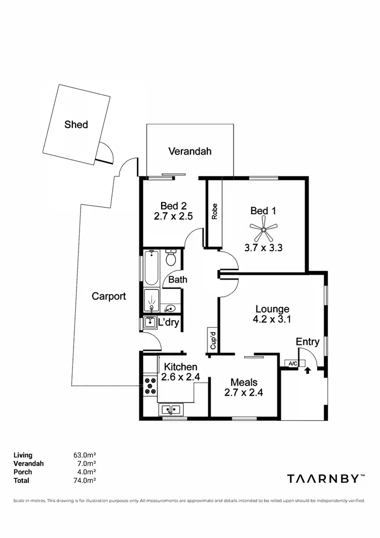 Floorplan of Homely unit listing, 13/395 Tapleys Hill Road, Fulham Gardens SA 5024