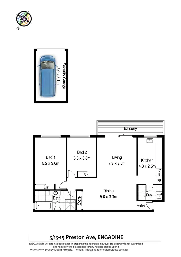 Floorplan of Homely apartment listing, 3/13-19 Preston Avenue, Engadine NSW 2233