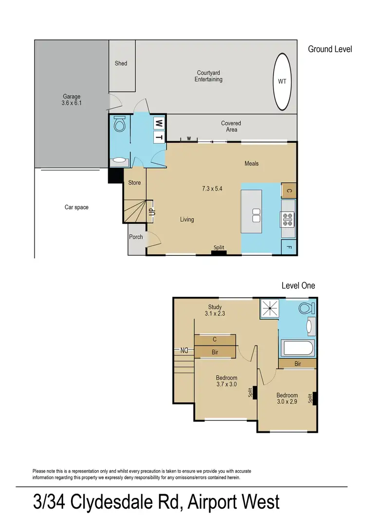 Floorplan of Homely townhouse listing, 3/34 Clydesdale Road, Airport West VIC 3042